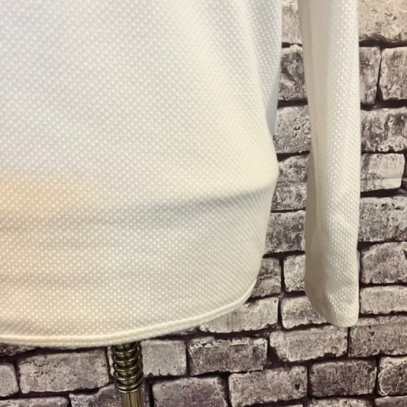 LOFT Outlet White Long Sleeve Seamed Front V-Neck Blouse Size Medium - Picture 6 of 8